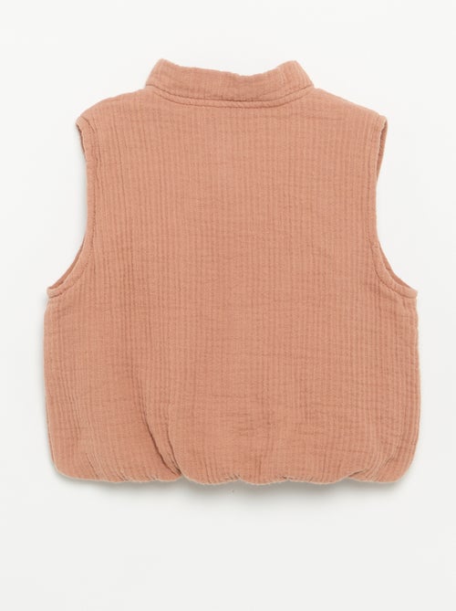 Mouwloos gilet van dubbel katoengaas - Kiabi Mouwloos gilet van dubbel katoengaas - Kiabi