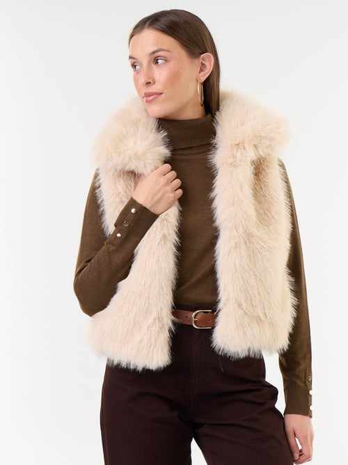 Mouwloos gilet van imitatiebont - Kiabi