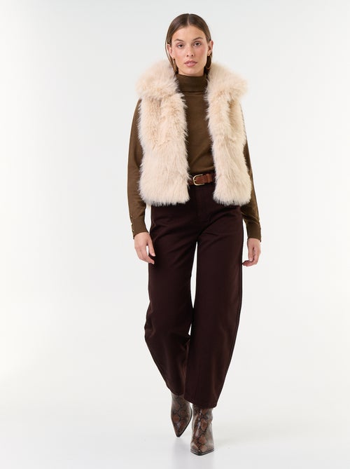 Mouwloos gilet van imitatiebont - Kiabi