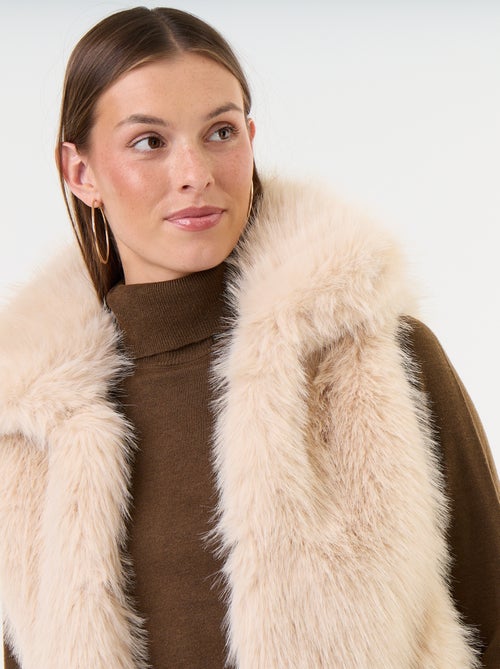 Mouwloos gilet van imitatiebont - Kiabi
