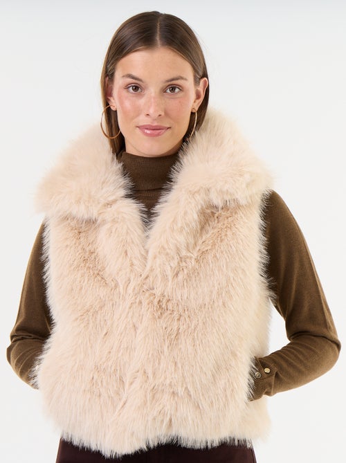 Mouwloos gilet van imitatiebont - Kiabi