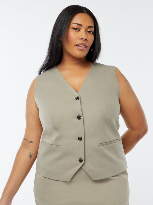 Mouwloos jasje met knoopsluiting - Kiabi