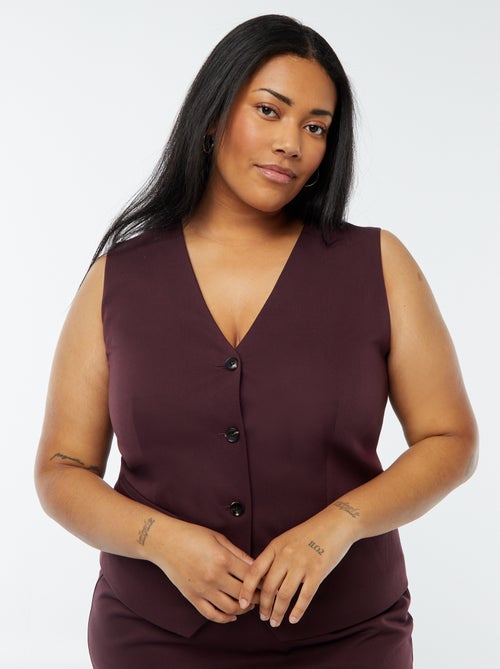 Mouwloos jasje met knoopsluiting - Kiabi