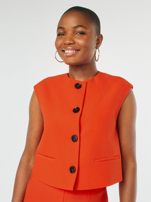 Mouwloos jasje met knoopsluiting - Kiabi