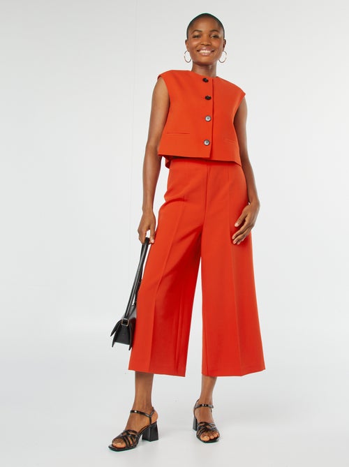 Mouwloos jasje met knoopsluiting - Kiabi