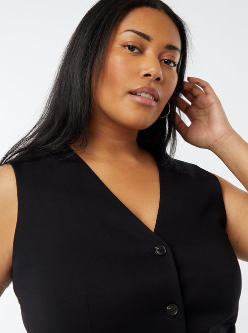 Mouwloos jasje met knoopsluiting - Kiabi