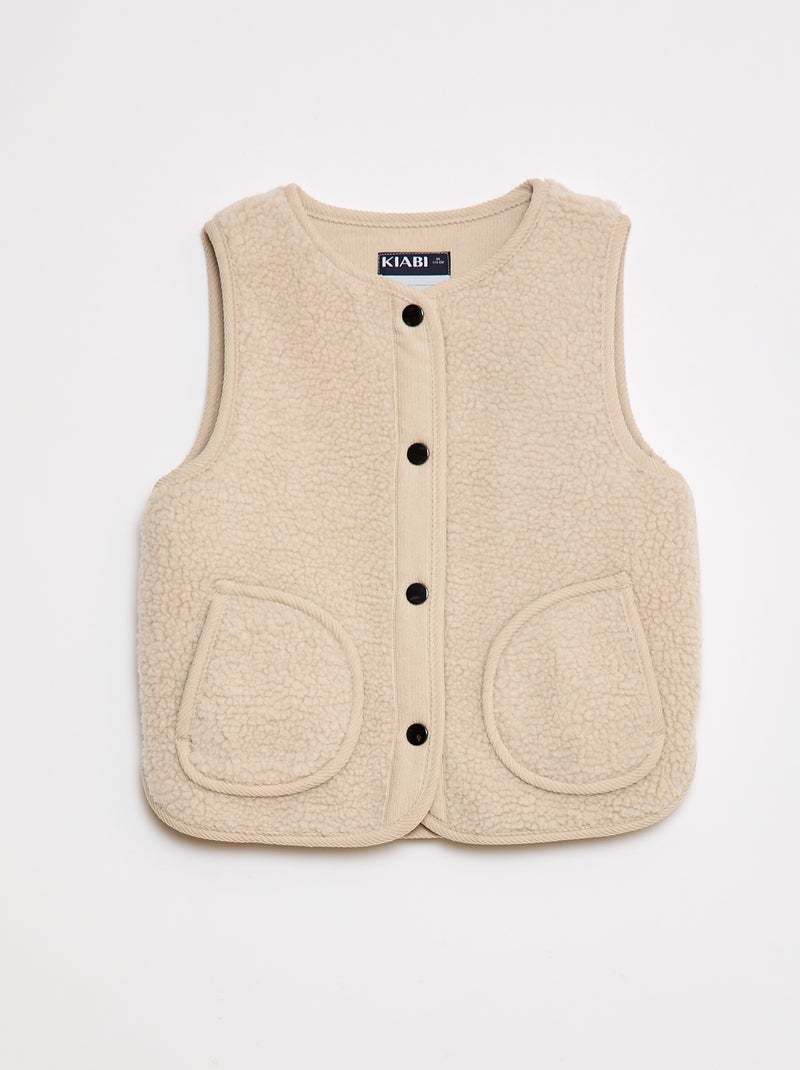 Mouwloos jasje van imitatieschapenvacht Biege - Kiabi