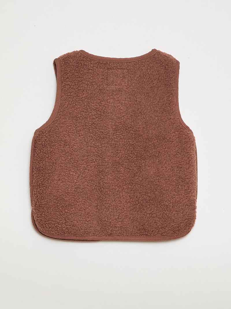 Mouwloos jasje van imitatieschapenvacht Bruin - Kiabi