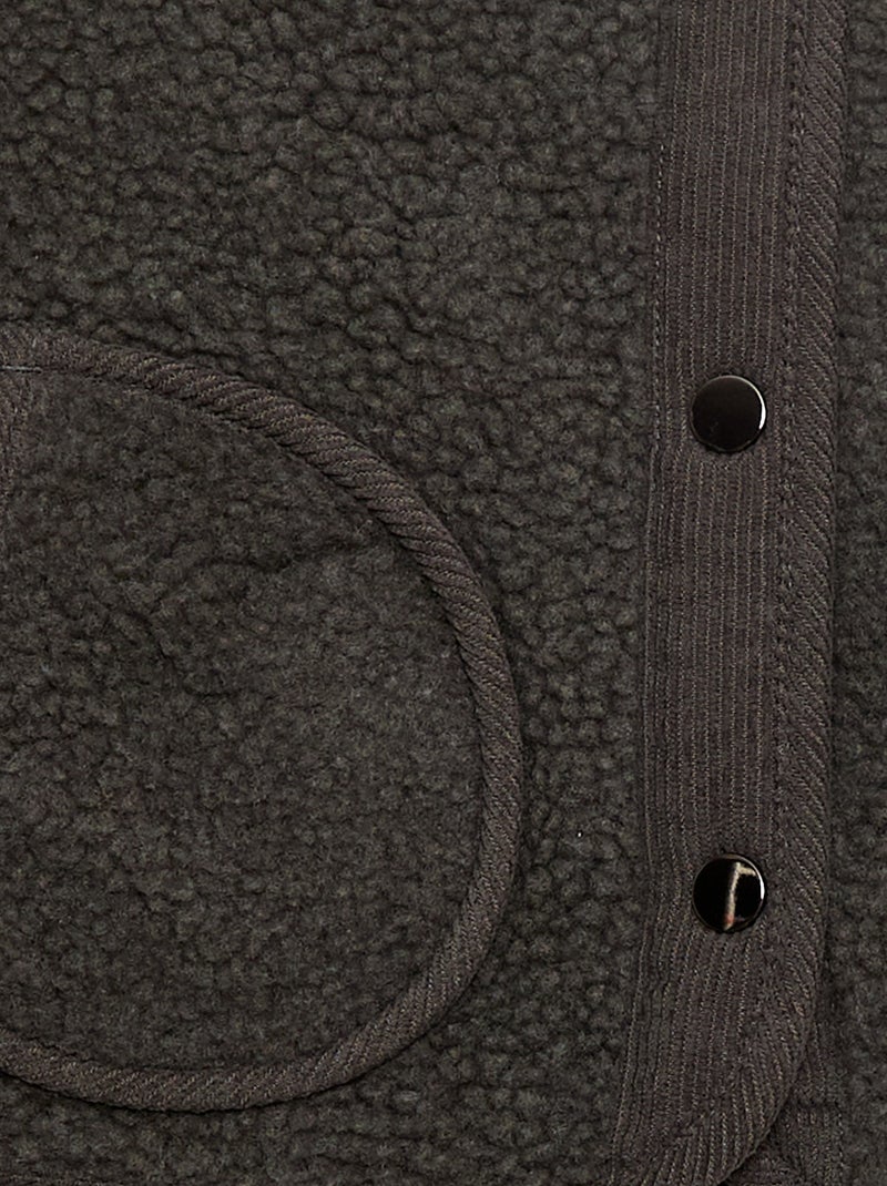 Mouwloos jasje van imitatieschapenvacht Zwart - Kiabi