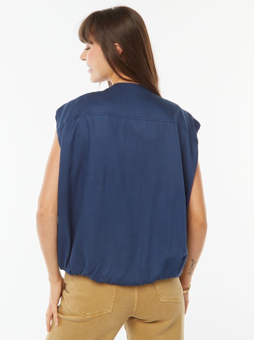 Mouwloos jasje van satijnachtige stof met rits - Kiabi