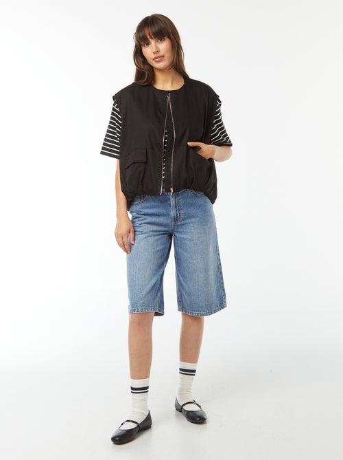 Mouwloos jasje van satijnachtige stof met rits - Kiabi