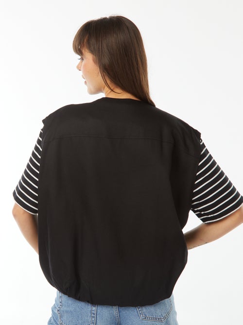 Mouwloos jasje van satijnachtige stof met rits - Kiabi