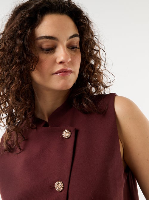 Mouwloos kostuumgilet met asymmetrische opening - Kiabi