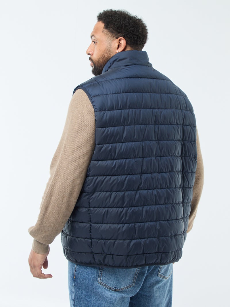 Mouwloos licht donsjack met opstaande kraag Blauw - Kiabi