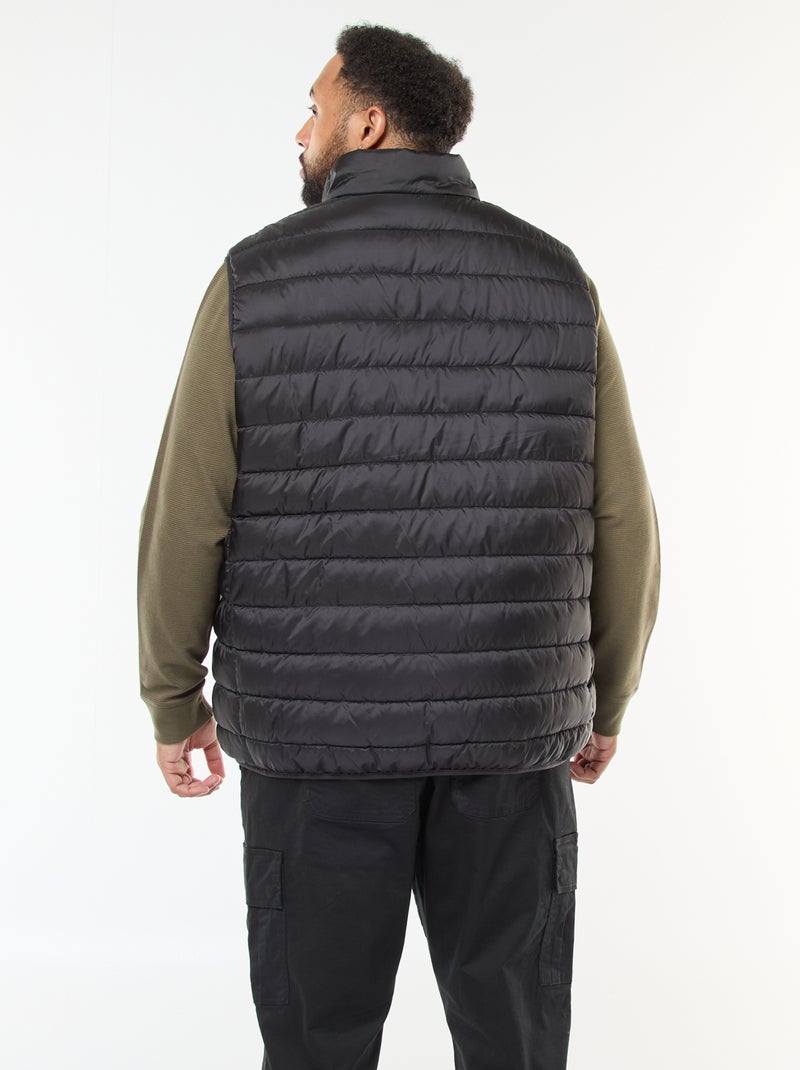 Mouwloos licht donsjack met opstaande kraag zwart - Kiabi