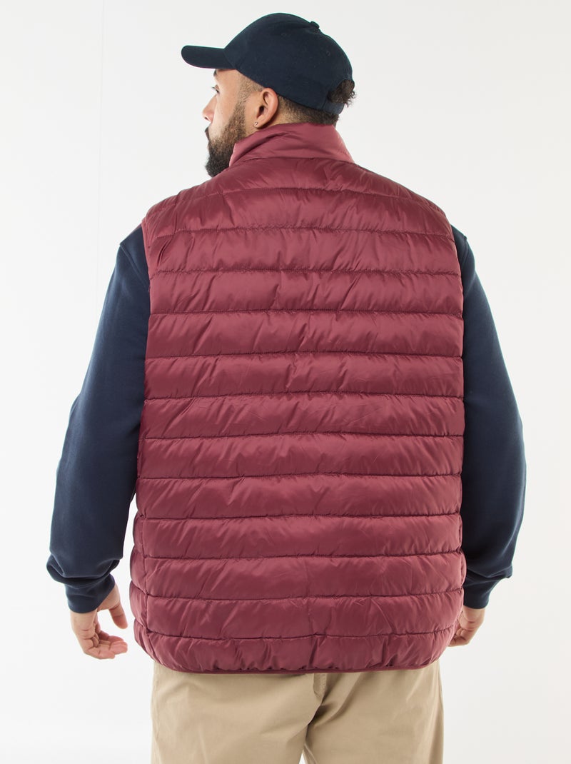 Mouwloos licht donsjas met opstaande kraag Rood - Kiabi