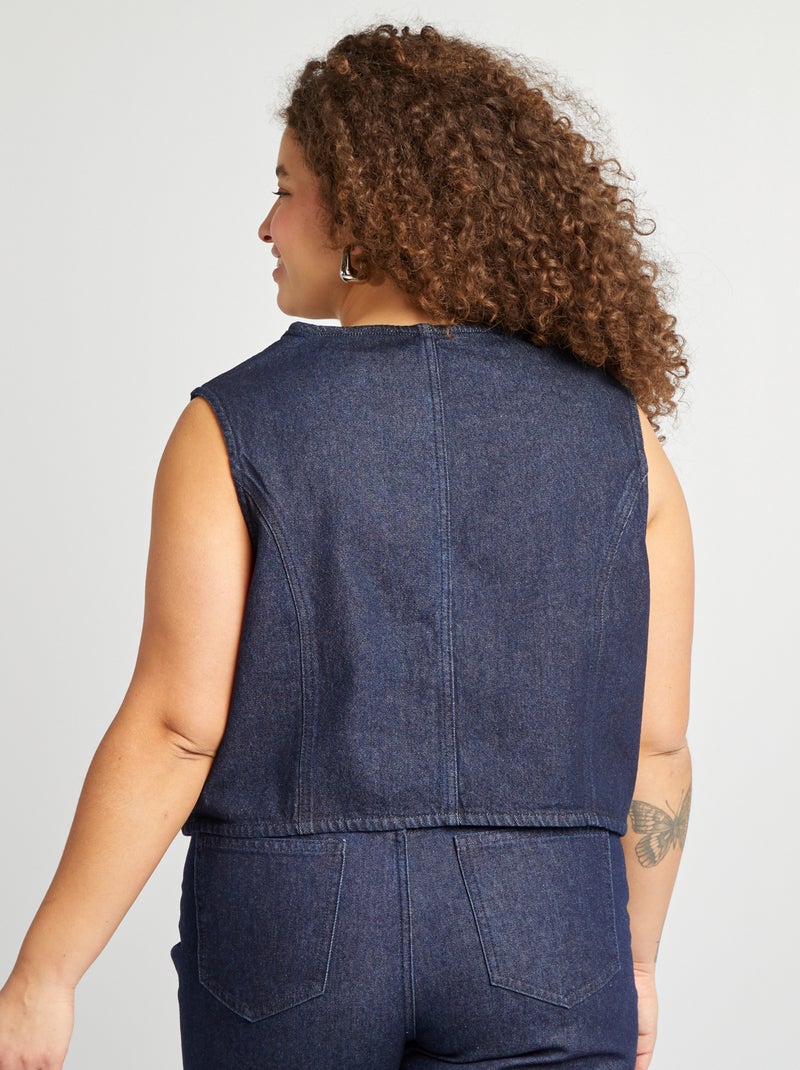 Mouwloos spijkerjasje BLAUW - Kiabi