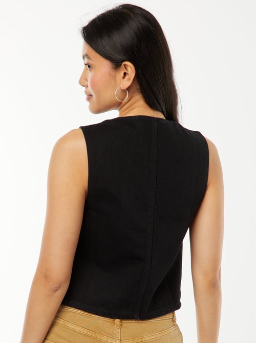 Mouwloos spijkervestje met striksluiting - Kiabi