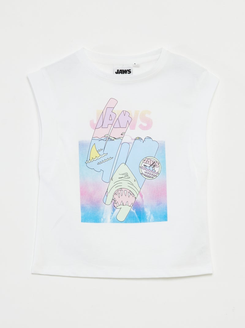 Mouwloos T-shirt 'Jaws' WIT - Kiabi