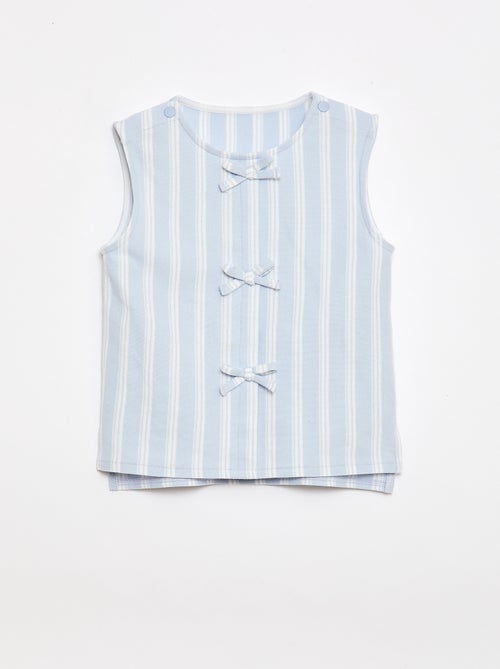 Mouwloos T-shirt met fantasieknopen - makkelijk aan te trekken collectie - Kiabi