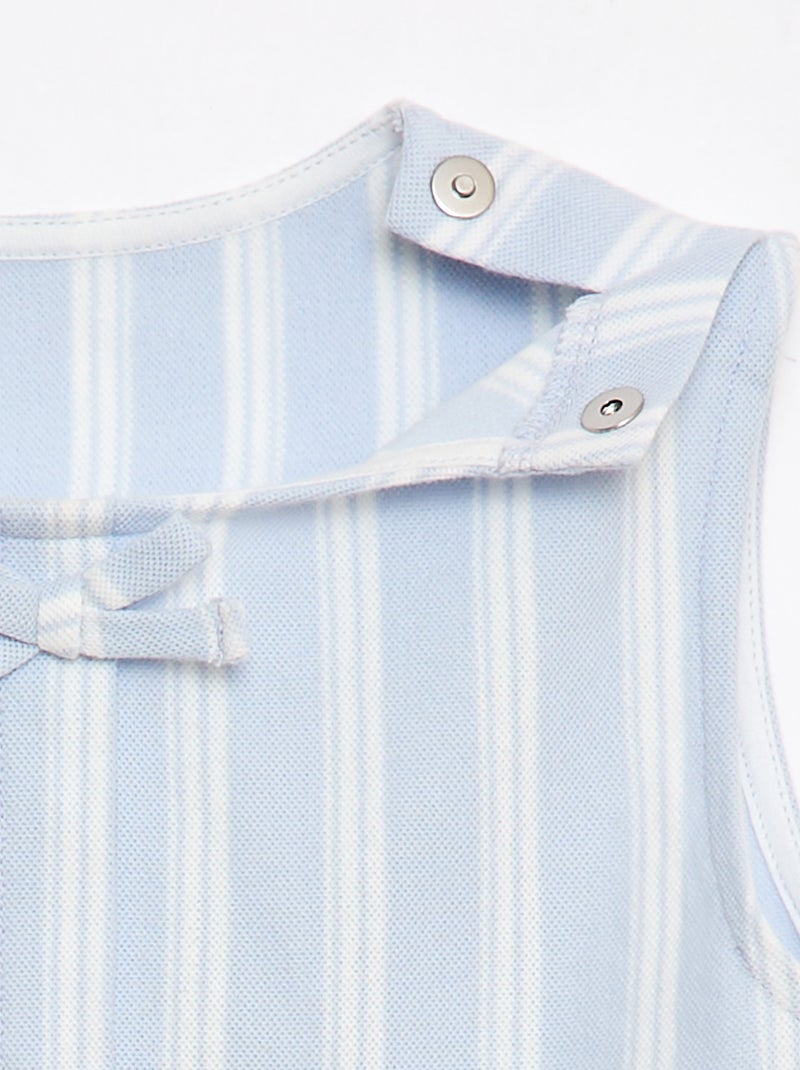 Mouwloos T-shirt met fantasieknopen - makkelijk aan te trekken collectie Blauw - Kiabi