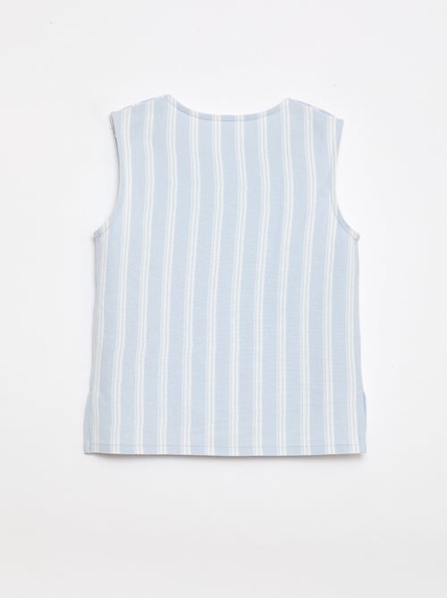 Mouwloos T-shirt met fantasieknopen - makkelijk aan te trekken collectie - Kiabi