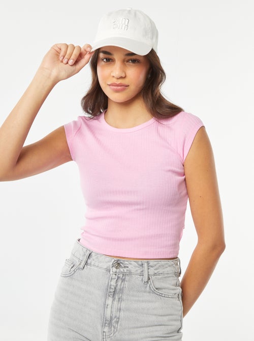 Mouwloos T-shirt met opengewerkt detail onderaan het rugpand - Kiabi