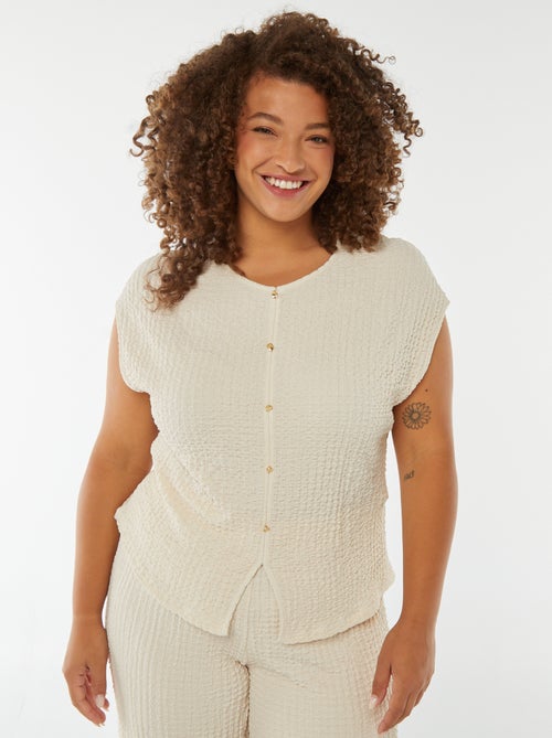 Mouwloos T-shirt met wafeltextuur - Kiabi