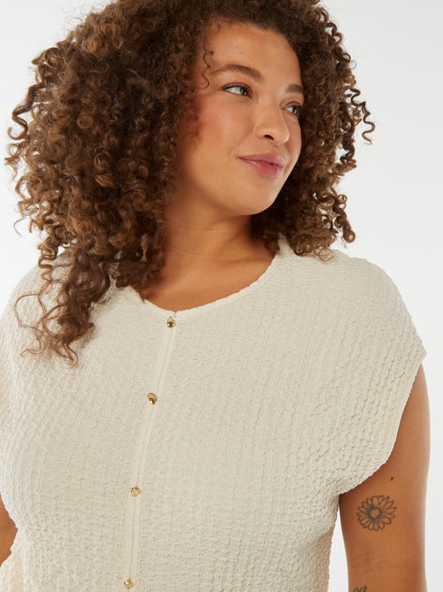 Mouwloos T-shirt met wafeltextuur - Kiabi