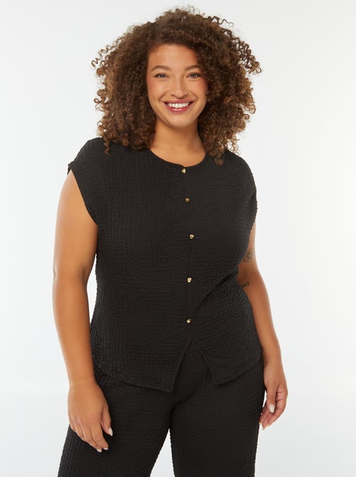 Mouwloos T-shirt met wafeltextuur - Kiabi