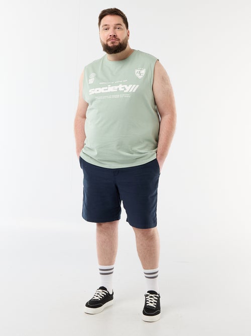 Mouwloos T-shirt van bedrukt katoen - Kiabi