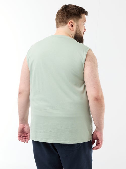 Mouwloos T-shirt van bedrukt katoen - Kiabi