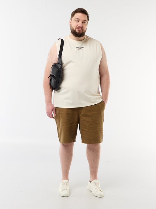 Mouwloos T-shirt van bedrukt katoen - Kiabi