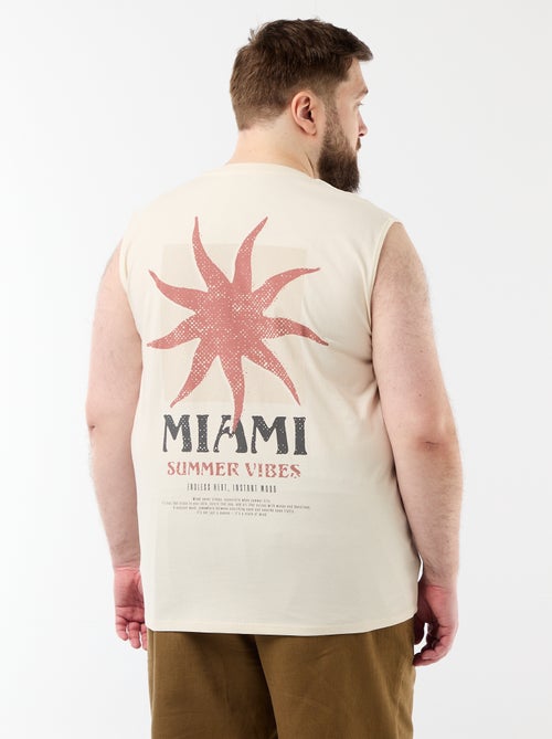 Mouwloos T-shirt van bedrukt katoen - Kiabi