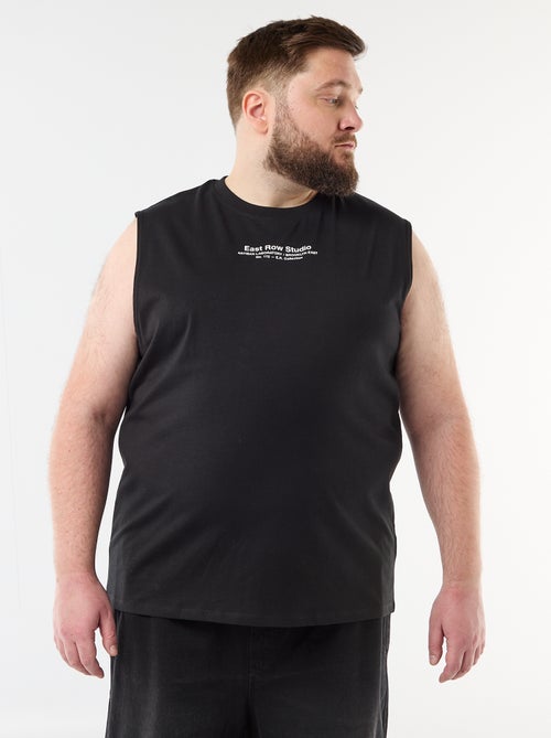 Mouwloos T-shirt van bedrukt katoen - Kiabi