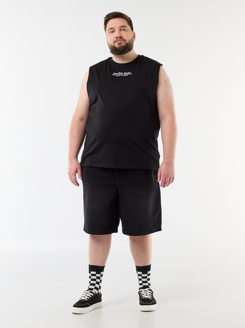 Mouwloos T-shirt van bedrukt katoen - Kiabi