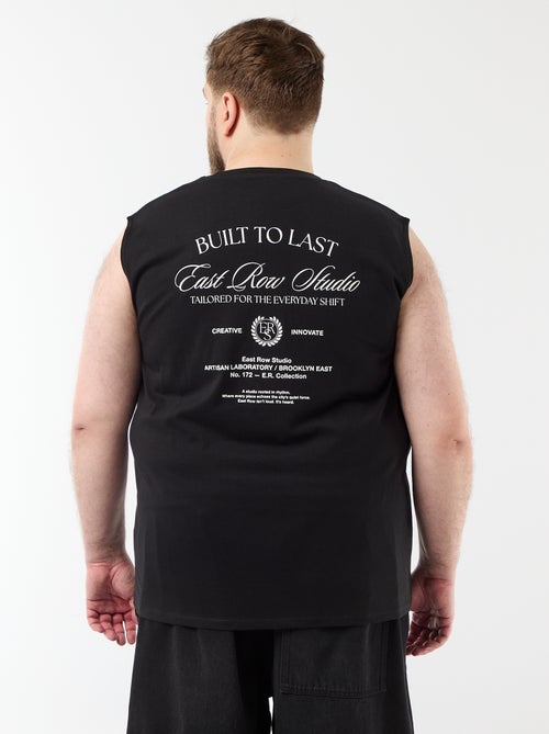 Mouwloos T-shirt van bedrukt katoen - Kiabi