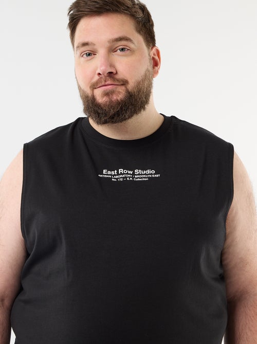 Mouwloos T-shirt van bedrukt katoen - Kiabi