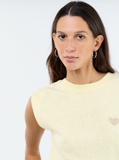 Mouwloos T-shirt van jerseytricot - Kiabi