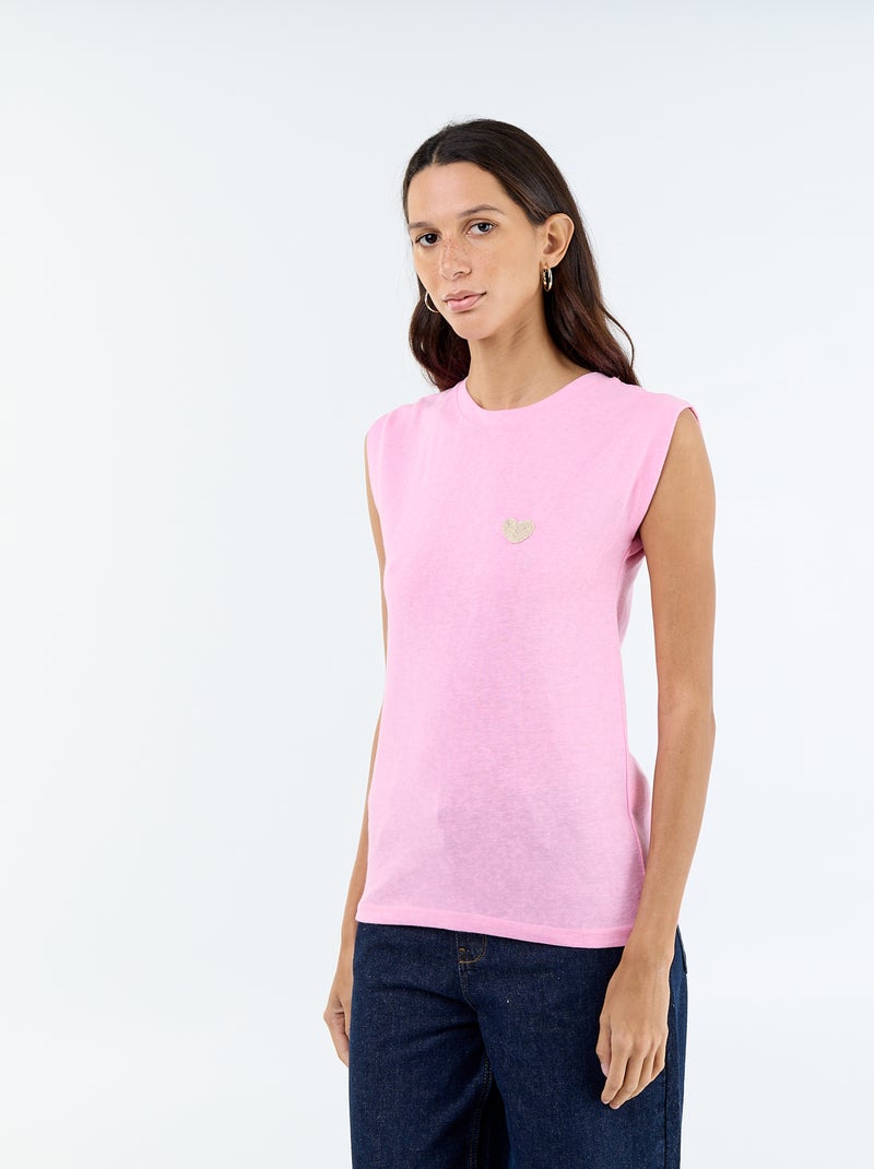 Mouwloos T-shirt van jerseytricot Rose - Kiabi