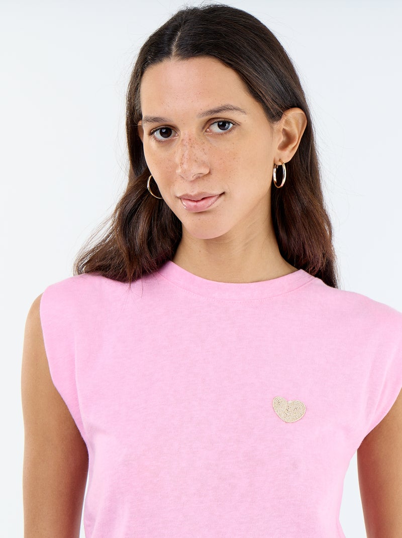 Mouwloos T-shirt van jerseytricot Rose - Kiabi