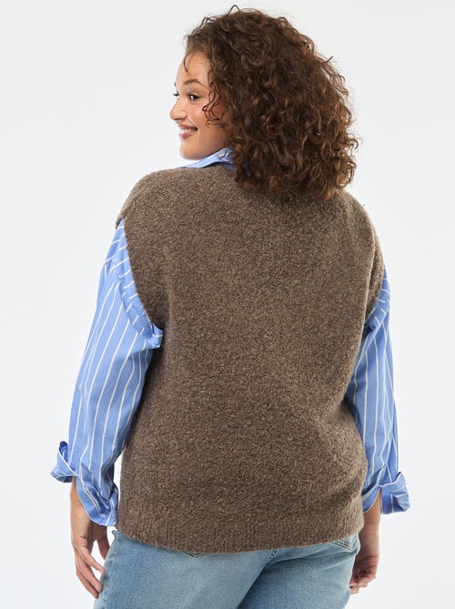 Mouwloos truitje van fijngebreid tricot - Kiabi