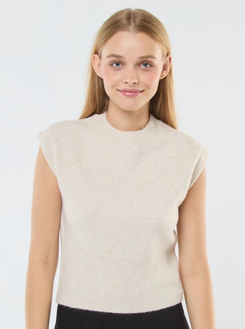 Mouwloos truitje van warm tricot - Kiabi