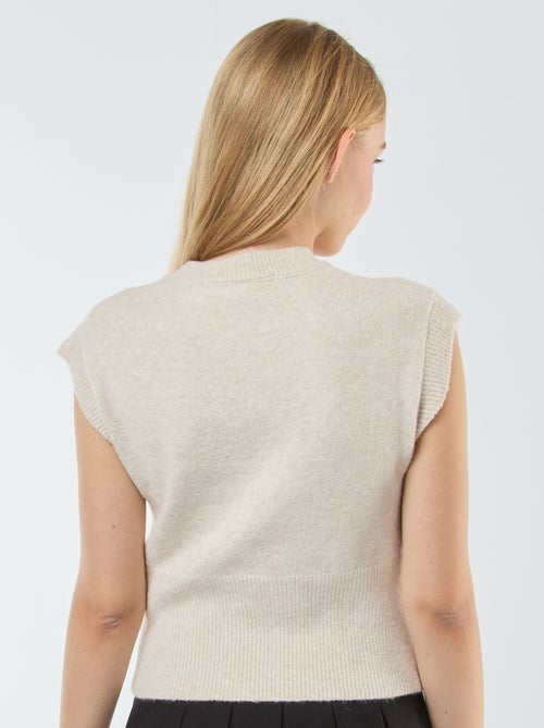 Mouwloos truitje van warm tricot - Kiabi