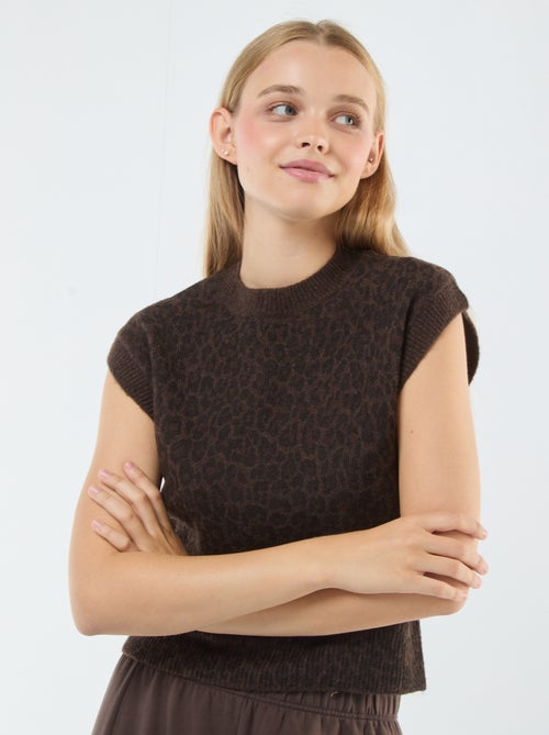 Mouwloos truitje van warm tricot - Kiabi