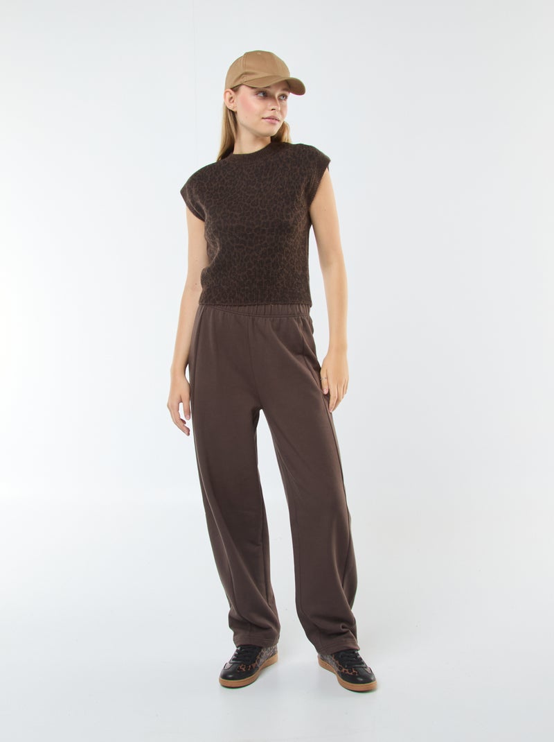 Mouwloos truitje van warm tricot Bruin - Kiabi