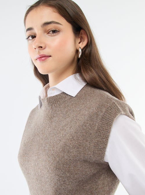 Mouwloos truitje van warm tricot - Kiabi