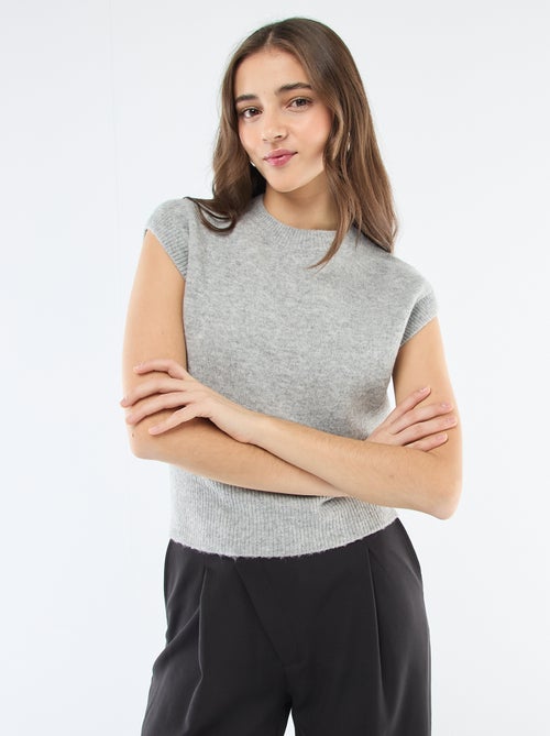 Mouwloos truitje van warm tricot - Kiabi