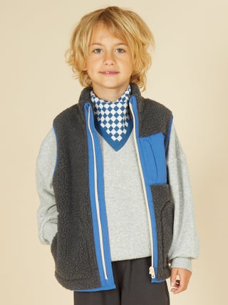 Mouwloos vest met schapenvachteffect