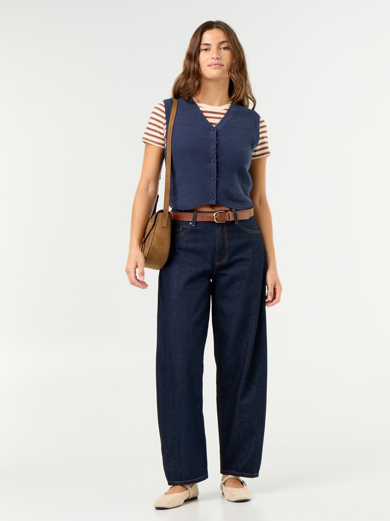 Mouwloos vest met V-hals Blauw - Kiabi